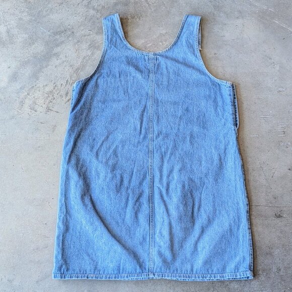Vintage Sostanza Blue Denim Pinafore Overall Dress large - Picture 7 of 7